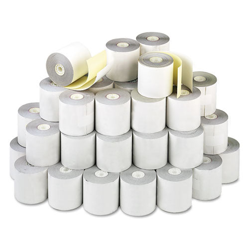 Impact Printing Carbonless Paper Rolls, 2.25" X 70 Ft, White/canary, 50/carton