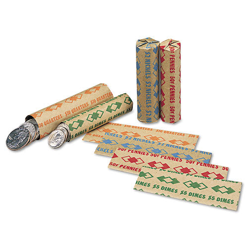 Tubular Coin Wrappers, Dimes, $5, Pop-open Wrappers, 1000/pack