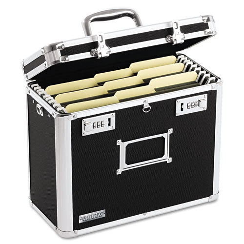 Locking File Chest, Letter Files, 13.5" X 10.5" X 13.25", Black