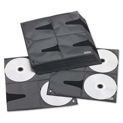 Two-sided Cd Refill Pages For Three-ring Binder, 8 Disc Capacity, Clear/black, 25/pack