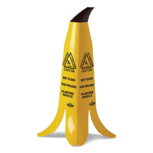 Banana Wet Floor Cones, 14.25 X 14.25 X 36.75, Yellow/brown/black