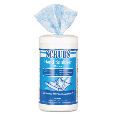 Hand Sanitizer Wipes, 6 X 8, Unscented, Blue/white, 85/canisters, 6 Canisters/carton