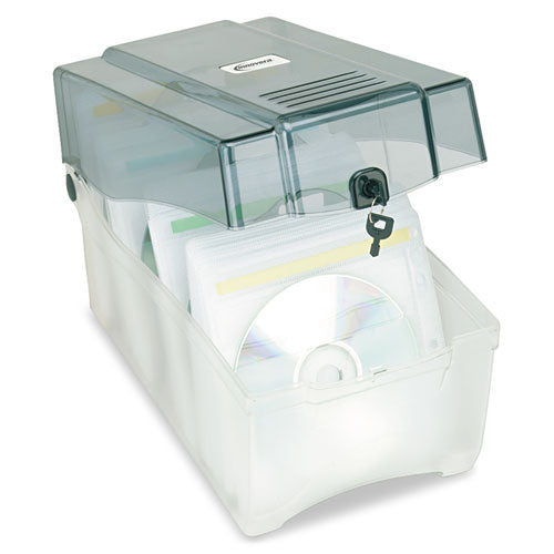 Cd/dvd Storage Case, Holds 150 Discs, Clear/smoke