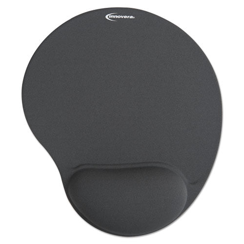Mouse Pad With Fabric-covered Gel Wrist Rest, 10.37 X 8.87, Black