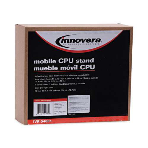 Mobile Cpu Stand, 8.75w X 10d X 5h, Light Gray