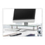 Adjustable Tempered Glass Monitor Riser, 22.75" X 8.25" X 3" To 3.5", Clear/silver