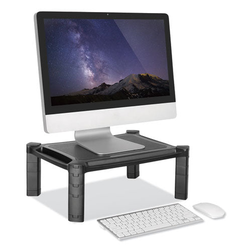 Large Monitor Stand With Cable Management, 12.99" X 17.1" X 6.6", Black, Supports 22 Lbs
