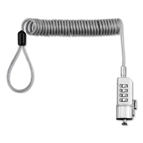 Compact Combination Laptop Lock, 6 Ft Steel Cable