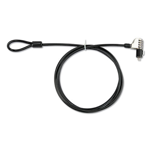 Combination Laptop Lock, 6 Ft Steel Cable