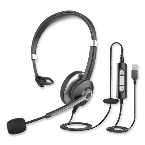 Monaural Headset, Black/Silver, IVR70001