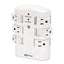Wall Mount Surge Protector, 6 Ac Outlets, 2,160 J, White
