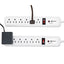 Surge Protector, 6 Ac Outlets, 4 Ft Cord, 540 J, White, 2/pack