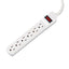 Power Strip, 6 Outlets, 4 Ft Cord, Ivory