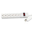 Power Strip, 6 Outlets, 6 Ft Cord, Ivory