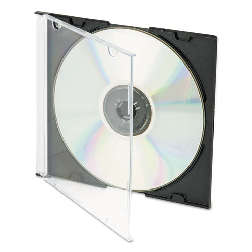 Cd/dvd Slim Jewel Cases, Clear/black, 100/pack
