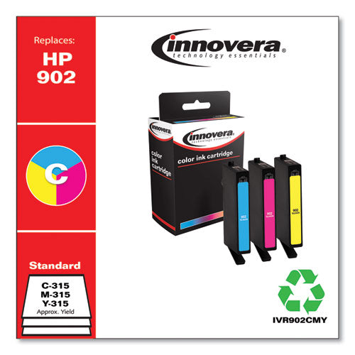 Remanufactured Cyan/magenta/yellow Ink, Replacement For 902 (t0a38an), 315 Page-yield
