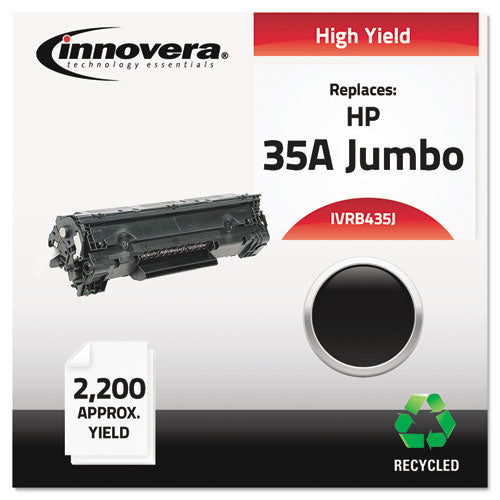 Remanufactured Black Extended-yield Toner, Replacement For 35a (cb435aj), 2,200 Page-yield