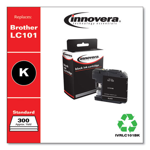 Compatible Black Ink, Replacement For Lc101bk, 300 Page-yield