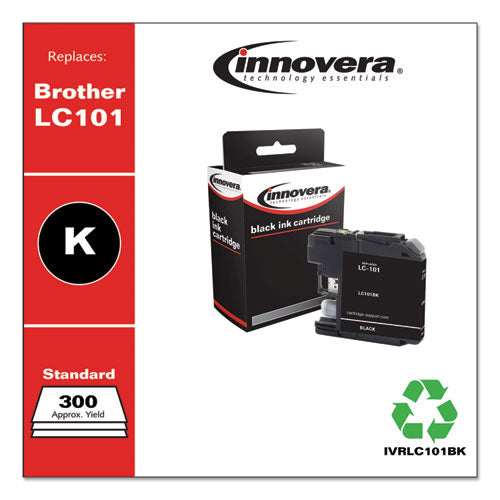 Compatible Black Ink, Replacement For Lc101bk, 300 Page-yield