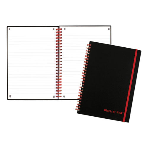 Flexible Cover Twinwire Notebook, Scribzee Compatible, 1 Subject, Wide/legal Rule, Black Cover, 8.25 X 5.63, 70 Sheets