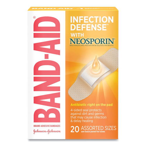 Antibiotic Adhesive Bandages, Assorted Sizes, 20/box