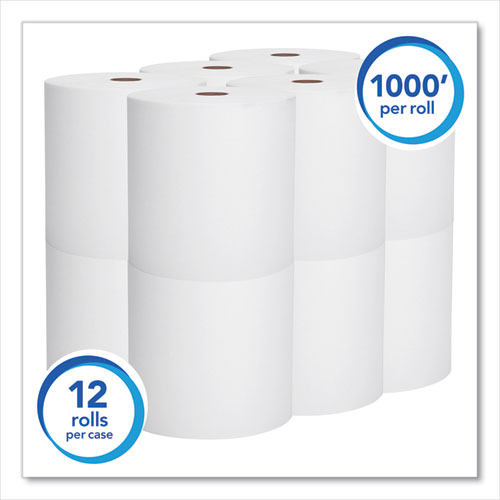 Essential High Capacity Hard Roll Towels For Business, Absorbency Pockets, 1.5" Core, 8" X 1,000 Ft, White, 12 Rolls/carton