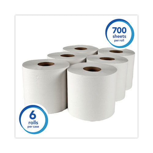 Essential Roll Control Center-pull Towels, 1-ply, 8 X 12, White, 700/roll, 6 Rolls/carton
