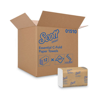 Essential C-fold Towels For Business, Absorbency Pockets, 10.13 X 13.15, White, 200/pack, 12 Packs/carton