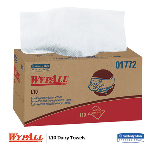 L10 Sani-prep Dairy Towels, Pop-up Box, 1-ply, 10.25 X 10.5, 110/pack, 18 Packs/carton