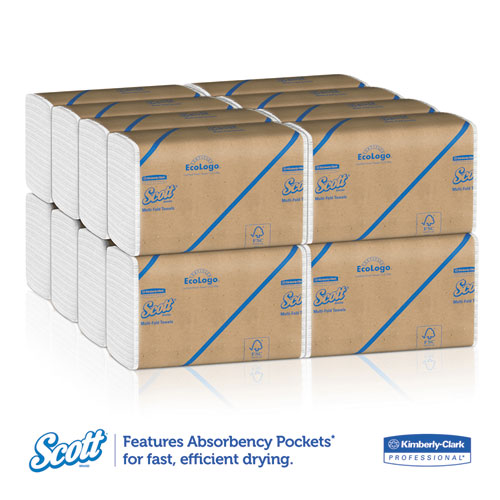 Essential Multi-fold Towels, Absorbency Pockets, 9.2 X 9.4, White, 250/packs, 16 Pack/carton