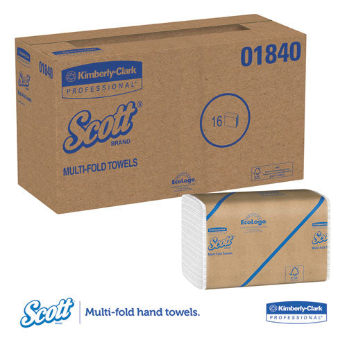 Essential Multi-fold Towels, Absorbency Pockets, 9.2 X 9.4, White, 250/pack, 16 Packs/carton
