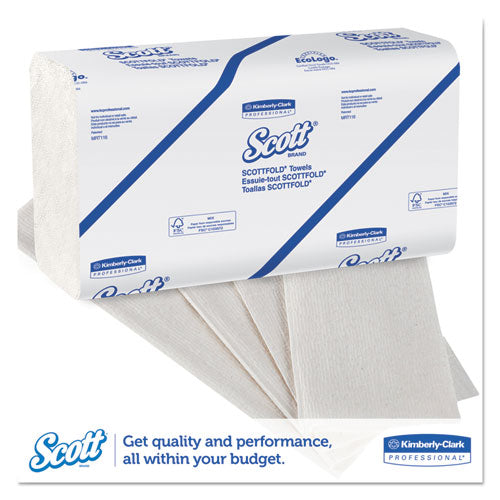Pro Scottfold Towels, 9.4 X 12.4, White, 175 Towels/pack, 25 Packs/carton
