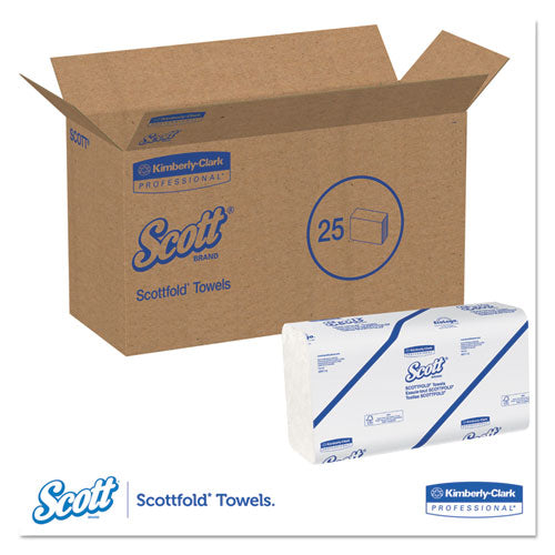 Pro Scottfold Towels, 9.4 X 12.4, White, 175 Towels/pack, 25 Packs/carton