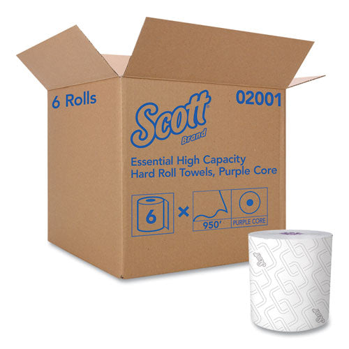 Essential High Capacity Hard Roll Towel, White, 8" X 950 Ft, 6 Rolls/carton