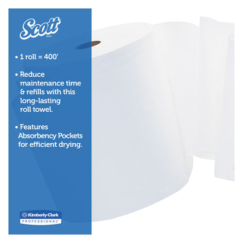 Essential Hard Roll Towels For Business, Absorbency Pockets, 1.5" Core, 8 X 400 Ft, White, 12 Rolls/carton
