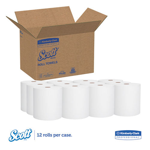Essential Hard Roll Towels For Business, Absorbency Pockets, 1.5" Core, 8 X 400 Ft, White, 12 Rolls/carton