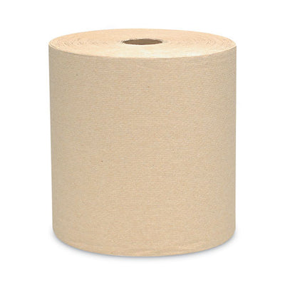 Essential Hard Roll Towels For Business, 1.5" Core, 8 X 800 Ft, Natural, 12 Rolls/carton