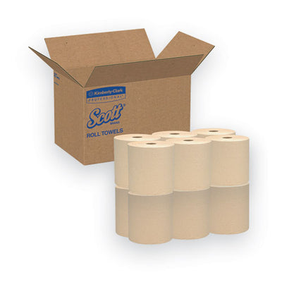 Essential Hard Roll Towels For Business, 1.5" Core, 8 X 800 Ft, Natural, 12 Rolls/carton
