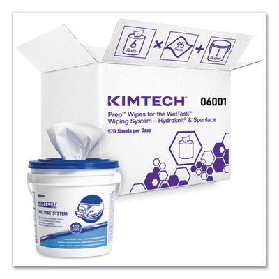 Power Clean Wipers For Solvents Wettask Customizable Wet Wiping System 12 X 6, Unscented, 95/roll, 6 Rolls/1 Bucket/carton