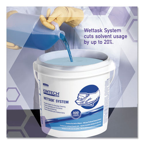 Power Clean Wipers For Disinfectants, Sanitizers,solvents Wettask Customizable Wet Wipe System, 140/roll, 6 Rolls/1 Bucket/ct