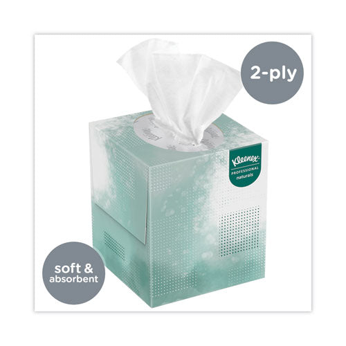 Naturals Facial Tissue For Business, Boutique Pop-up Box, 2-ply, White, 90 Sheets/box, 36 Boxes/carton