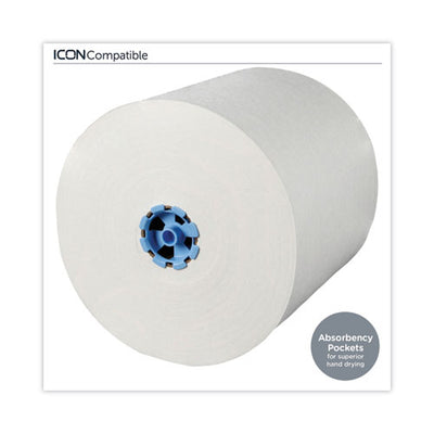 Hard Roll Paper Towels With Premium Absorbency Pockets With Colored Core, Blue Core, 7.5" X 700 Ft, White, 6 Rolls/carton