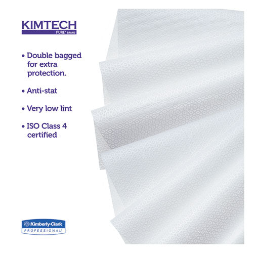 W4 Critical Task Wipers, Flat Double Bag, 12 X 12, White, 100/bag, 5 Bags/carton