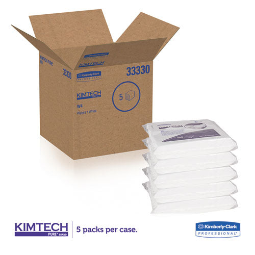 W4 Critical Task Wipers, Flat Double Bag, 12 X 12, White, 100/bag, 5 Bags/carton