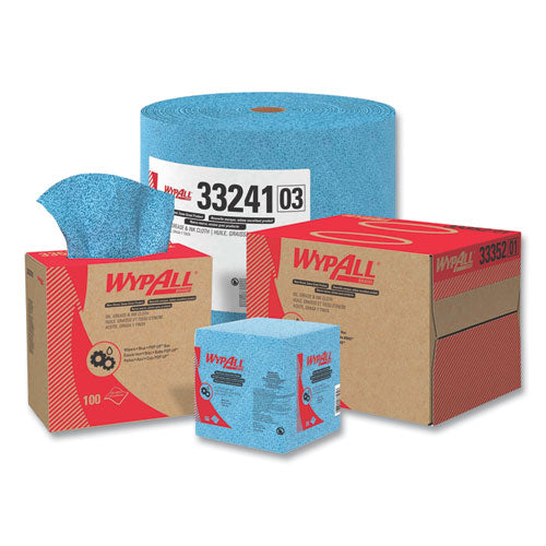Power Clean Oil, Grease And Ink Cloths, Pop-up Box, 8.8 X 16.8, Blue, 100/box, 5/carton