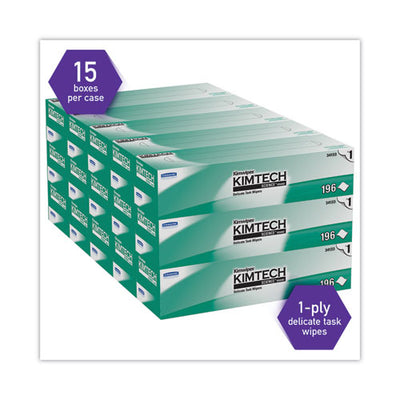 Kimwipes Delicate Task Wipers, 1-ply, 11.8 X 11.8, 198/box, 15 Boxes/carton
