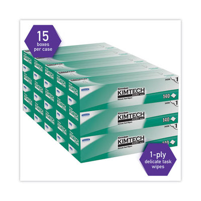 Kimwipes Delicate Task Wipers, 1-ply, 14.7 X 16.6, 144/box, 15 Boxes/carton