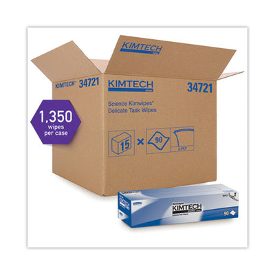 Kimwipes Delicate Task Wipers, 2-ply, 14.7 X 16.6, 92/box, 15 Boxes/carton