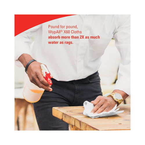 General Clean X60 Cloths, Pop-up Box, 8.34  X 16.8, White, 126/box, 10 Boxes/carton