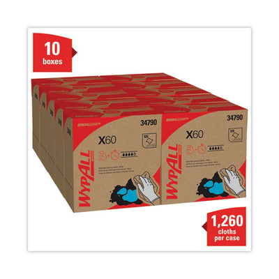 General Clean X60 Cloths, Pop-up Box, 8.34  X 16.8, White, 126/box, 10 Boxes/carton